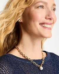 Toggle Bar Pearl Pendant Necklace