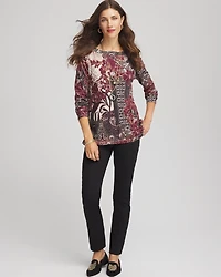 Printed Pima Cotton Bateau-Neck Tee