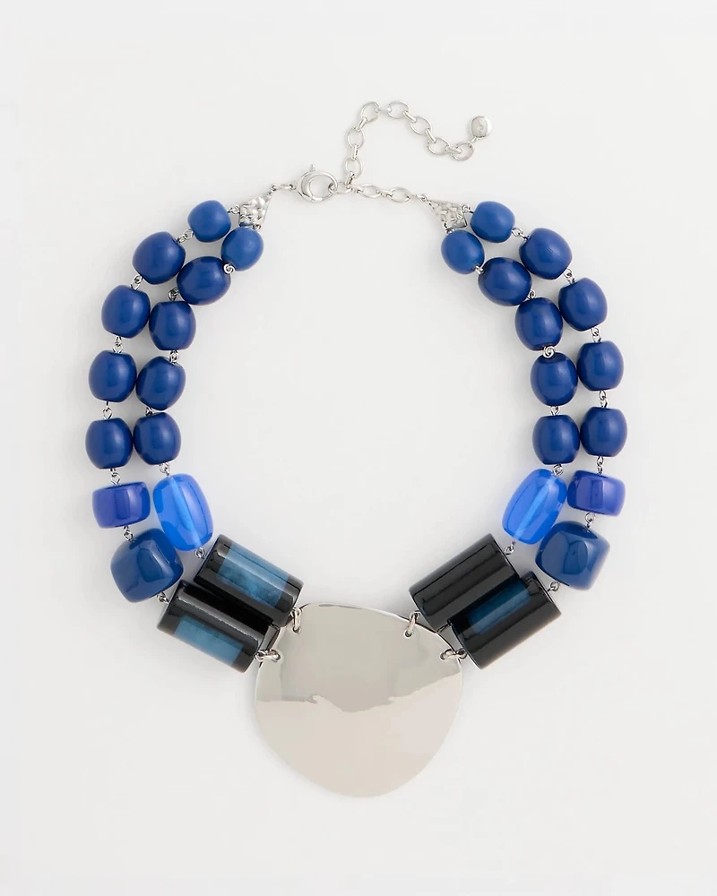 Double-Strand Resin Pendant Necklace