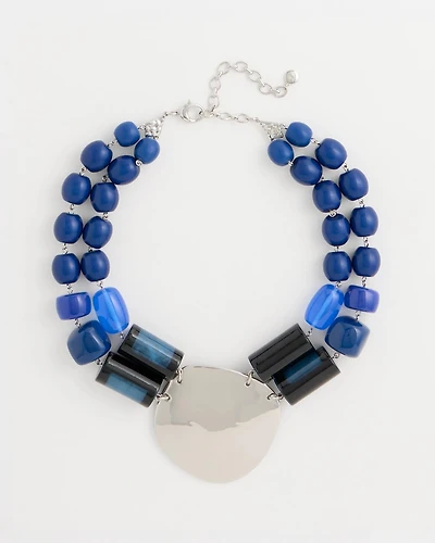 Double-Strand Resin Pendant Necklace