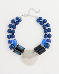 Double-Strand Resin Pendant Necklace