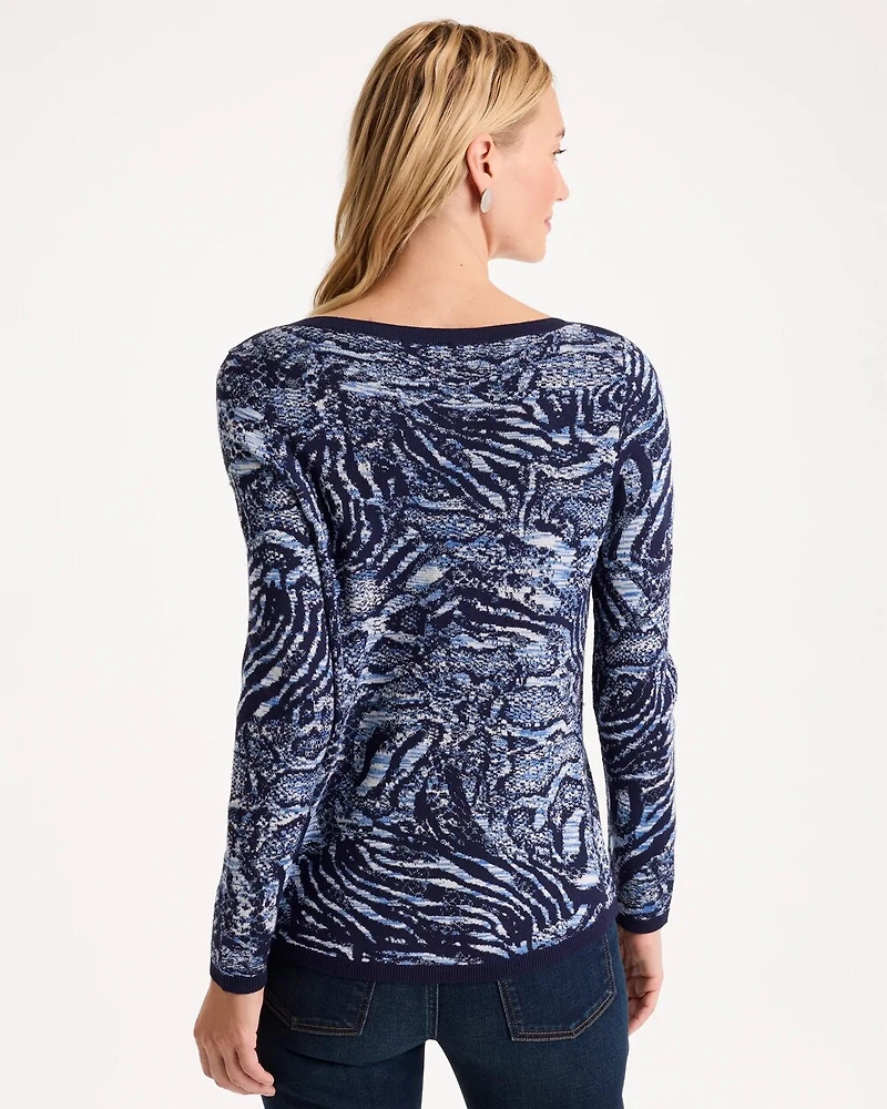 Ella Intarsia Bateau Pullover Sweater