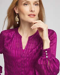 Split Neck Crinkle Blouse