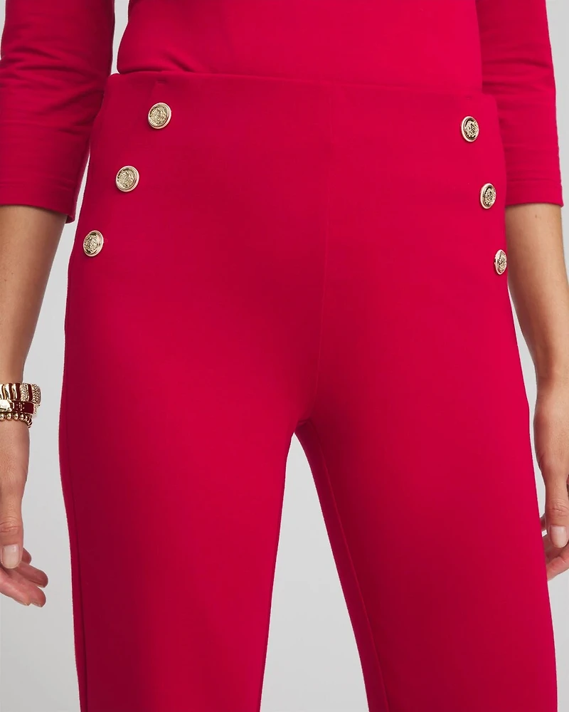 Juliet Ponte Button Detail Flare Pants