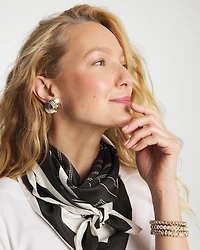 Mixed Metal Stud Earrings