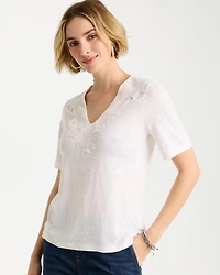 Flora Lace V-Neck Tee