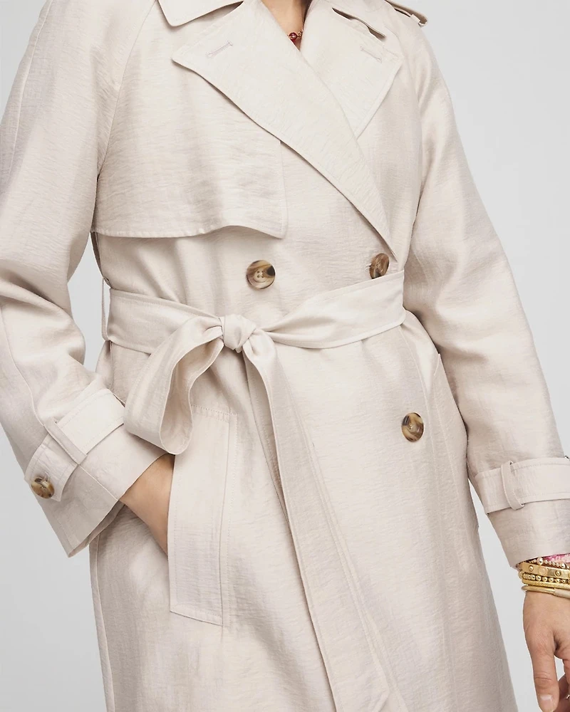 Petite Double-Breasted Trench Coat