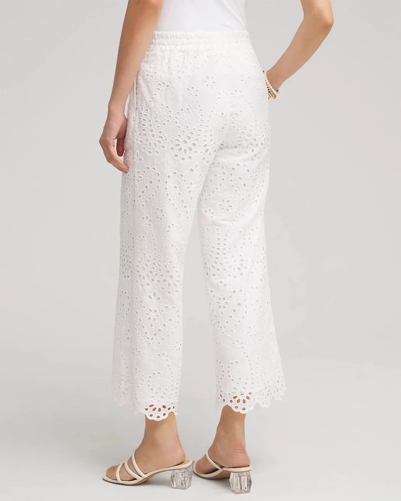 Eyelet Lace Cropped Pants