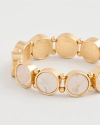 Pearlescent Goldtone Stretch Bracelet