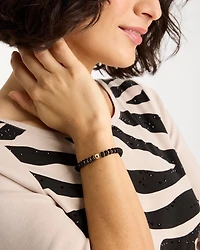 Black Round Stretch Bracelet