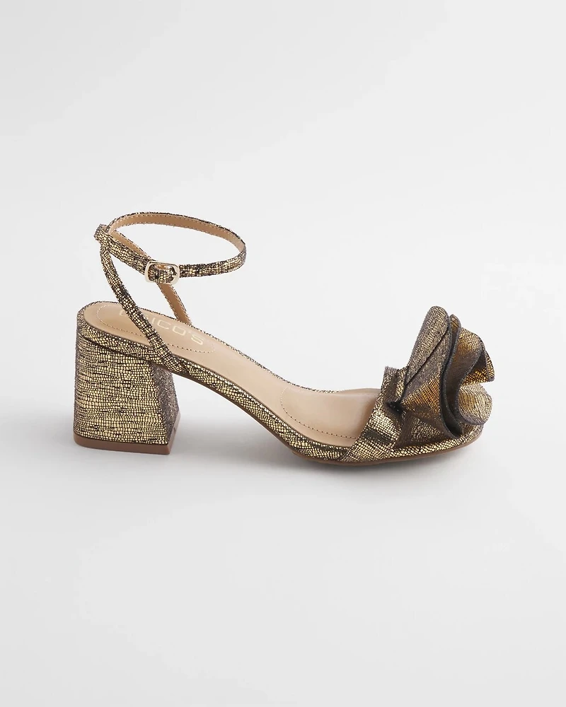 Venus Foiled Reptile Print Block Heels