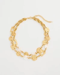 Pearl Hammered Short Necklace