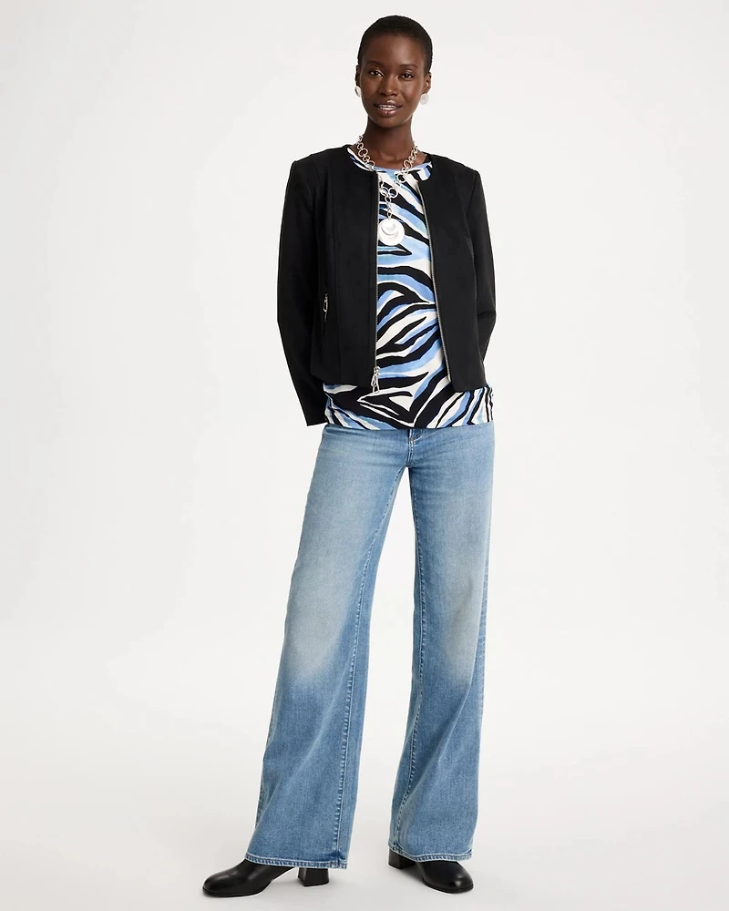 Touch of Cool™ Zebra Animal Print Elbow Sleeve Tee