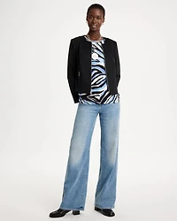 Touch of Cool™ Zebra Animal Print Elbow Sleeve Tee