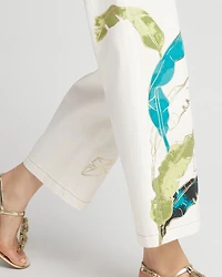Tropical Wide Leg Cropped Trouser Jeans