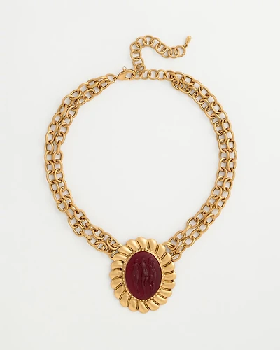 Statement Pendant Double-Strand Necklace