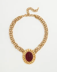 Statement Pendant Double-Strand Necklace