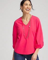 Cotton Tuck Sleeve Tee