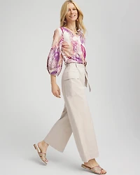 Belted Twill Utility Cropped Pants