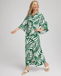 Palm-Front-Motif Beaded Knit Maxi Dress
