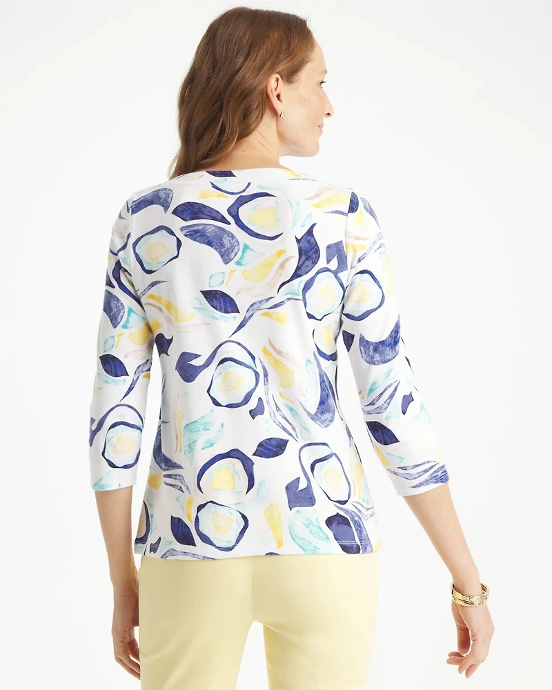 Abstract Pima 3/4 Sleeve Tee