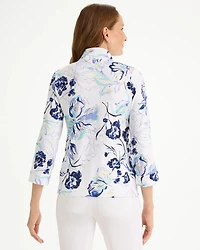 Zenergy® UPF Floral Snap Mockneck