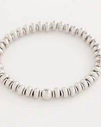 Silvertone Rounded Stretch Bracelet