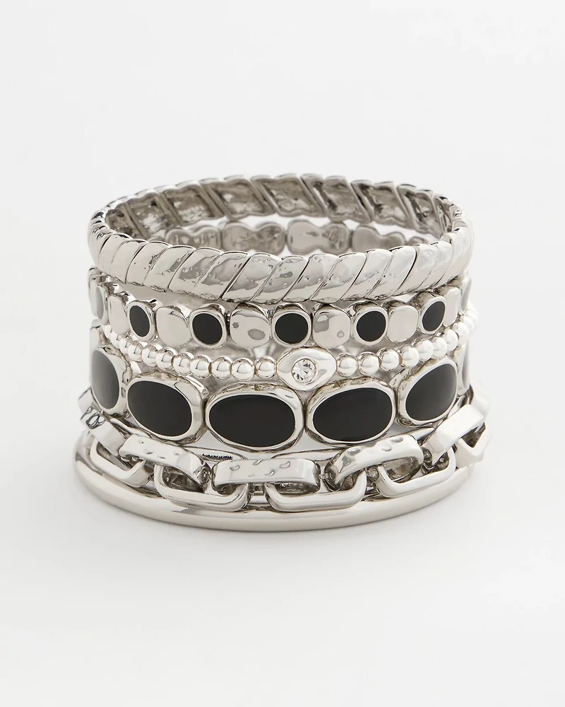 Black Mini Circle Stretch Bracelet