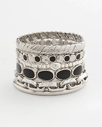 Black Mini Circle Stretch Bracelet