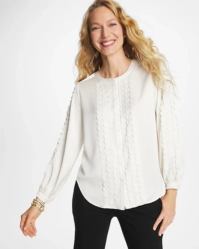 Laser Cut Crinkle Blouse