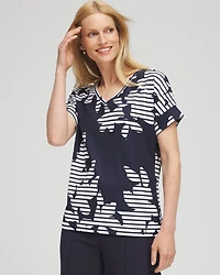 Zenergy® Floral Stripe Tee