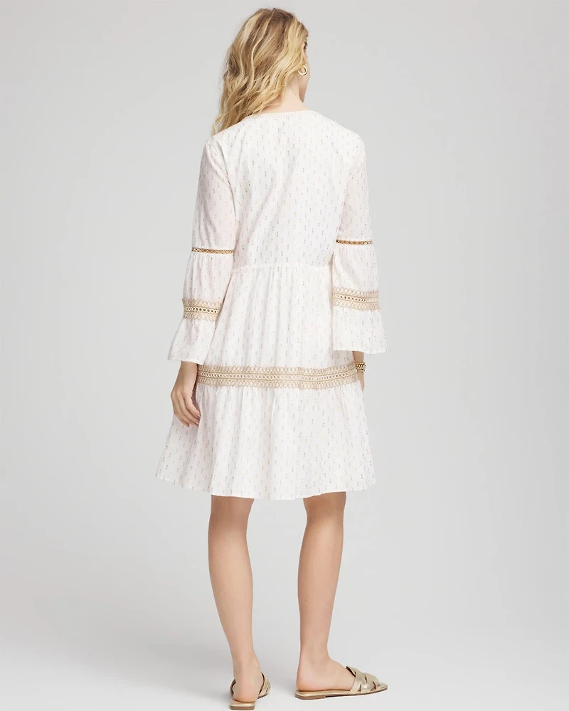 Crochet-Lace Trim Popover Dress