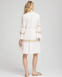 Crochet-Lace Trim Popover Dress
