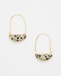 Genuine Dalmation Jasper Stone Threader Earrings