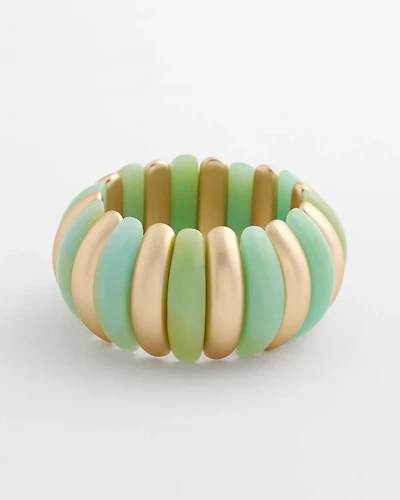 Aqua and Gold Stretch Bracelet