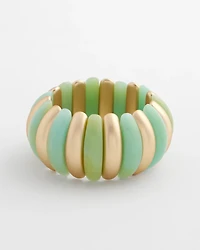 Aqua and Gold Stretch Bracelet