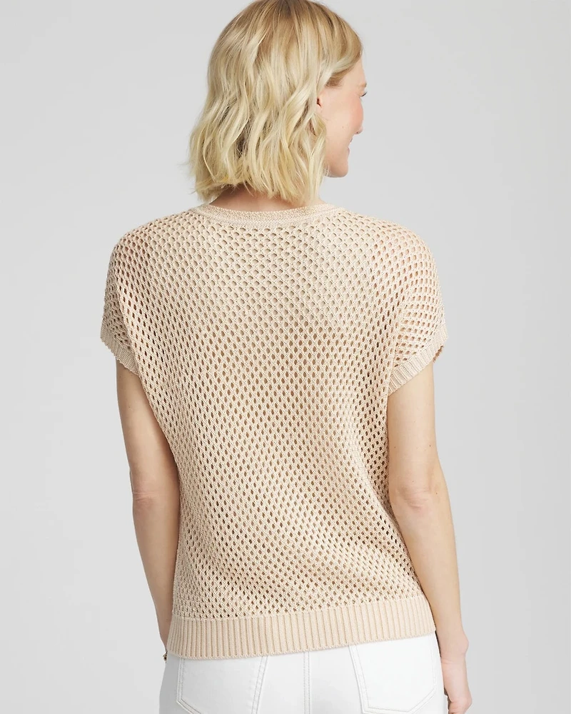 Embroidered Pointelle Pull-Over