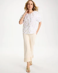 Cotton Metallic Applique Embroidered Top