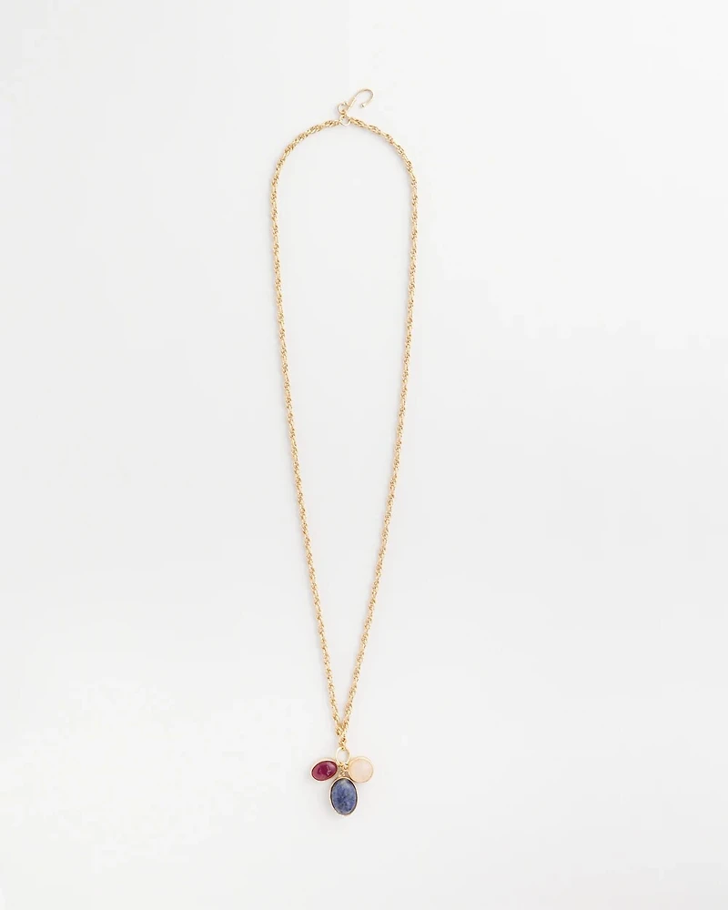 Multi-color Stone Convertible Necklace