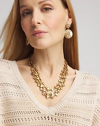 Goldtone Nugget Collar Necklace