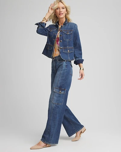 High-Rise Wide-Leg Utility Jeans