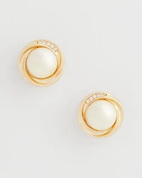 Faux Pearl Clip-On Stud Earrings