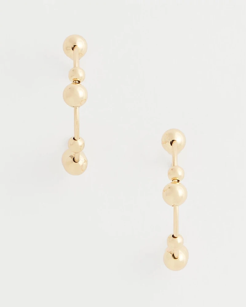 Goldtone Beaded Hoop Earrings
