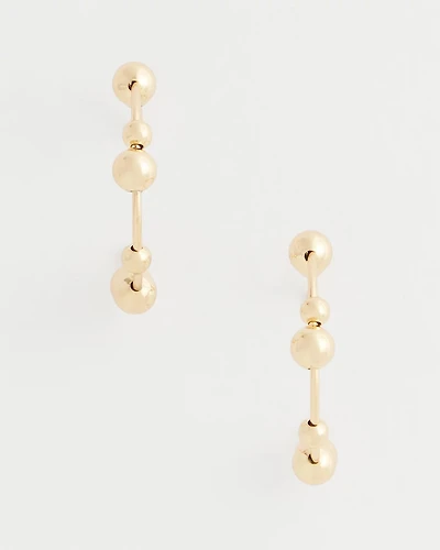 Goldtone Beaded Hoop Earrings
