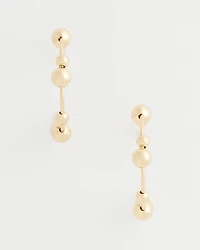 Goldtone Beaded Hoop Earrings