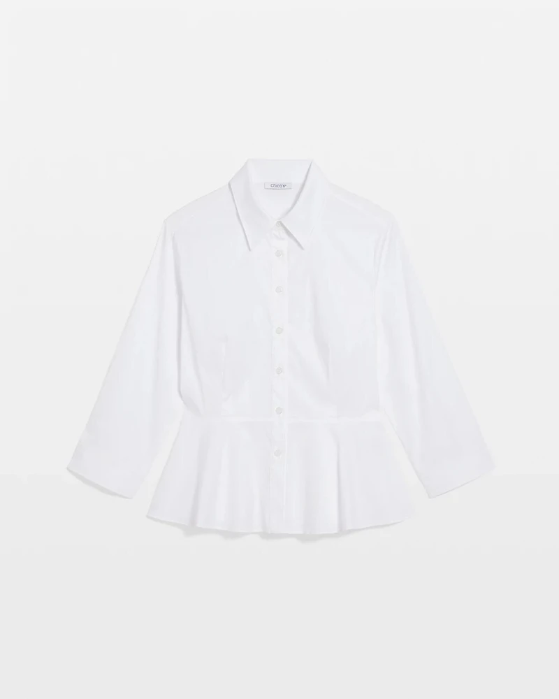 Peplum Poplin Shirt