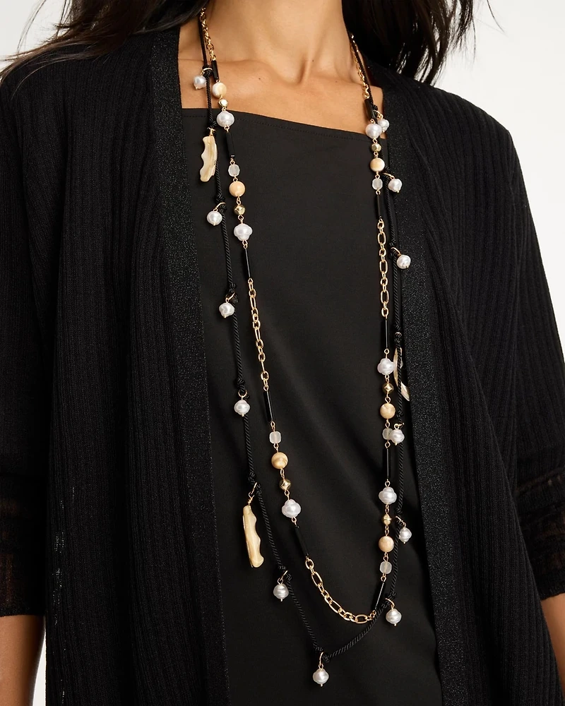 Rope Beaded Multi-Strand Necklace