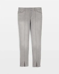 Silver Pull-On Slim Ankle Jeggings