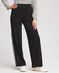Petite Zenergy® Double-Knit Striped Wide Leg Pants