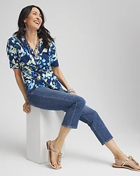 Petal Print Perfect V-Neck Tee